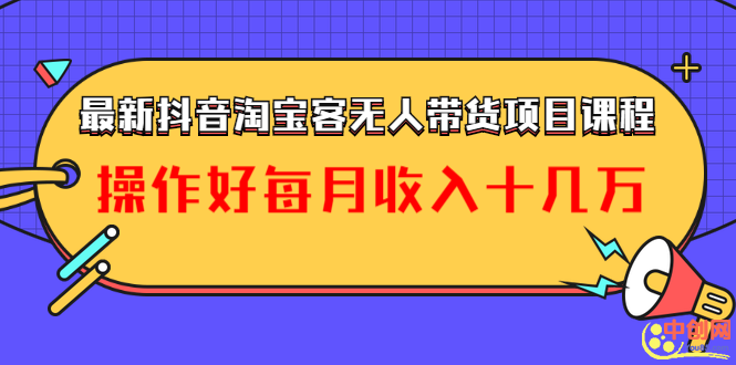 （1040期）最新抖音淘宝客无人带货项目课程：操作好每月收入十几万不夸张-副业库