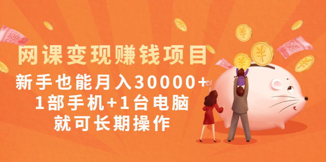 （1990期）网课变现赚钱项目：新手也能月入30000+1部手机+1台电脑就可长期操作-副业库
