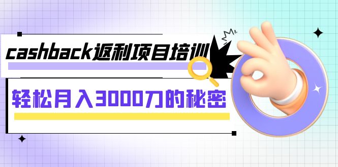 （7765期）cashback返利项目培训：轻松月入3000刀的秘密（8节课）-副业库
