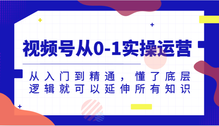 视频号从0-1实操运营，从入门到精通，懂了底层逻辑就可以延伸所有知识-副业库