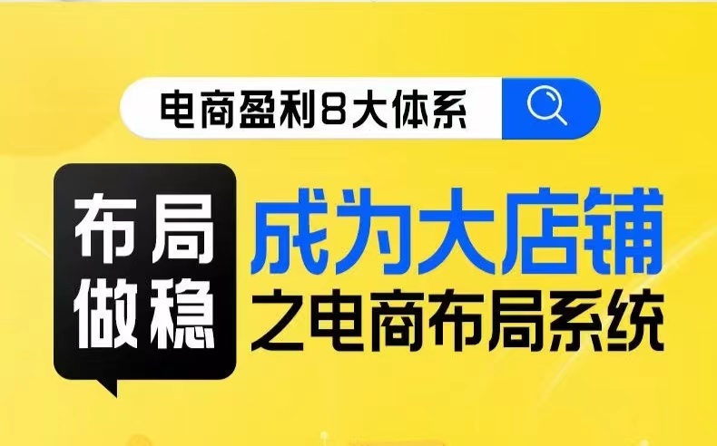 八大体系布局篇·布局做稳，成为大店的电商布局线上课-副业库