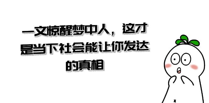 某公众号付费文章《一文惊醒梦中人，这才是当下社会能让你发达的真相》-副业库