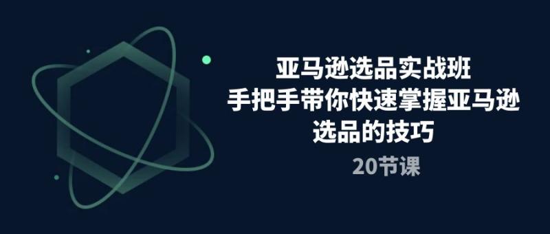 亚马逊选品实战班，手把手带你快速掌握亚马逊选品的技巧（20节课）-副业库