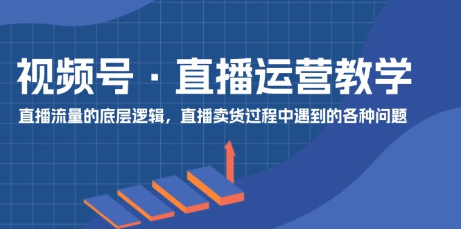 视频号直播运营教学：直播流量的底层逻辑，直播卖货过程中遇到的各种问题-副业库