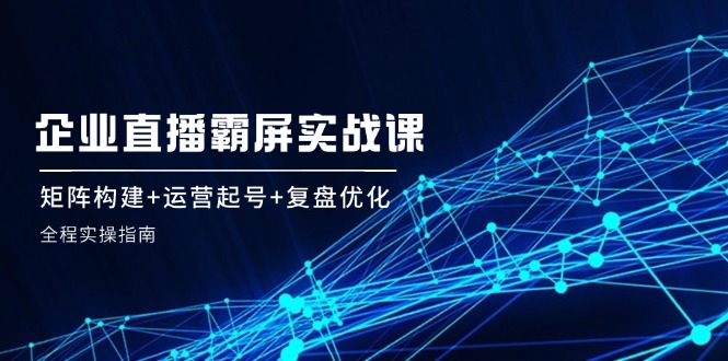 企业直播霸屏实战课：矩阵构建+运营起号+复盘优化，全程实操指南-副业库