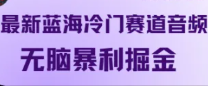 最新蓝海冷门赛道音频，无脑暴利掘金-副业库
