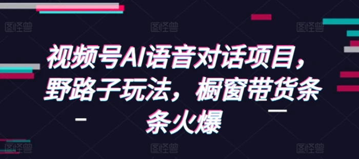 视频号AI语音对话项目，野路子玩法，橱窗带货条条火爆-副业库