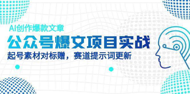 公众号爆文项目实战，AI创作爆款文章，起号素材对标赠（附赛道AI提示词）-副业库